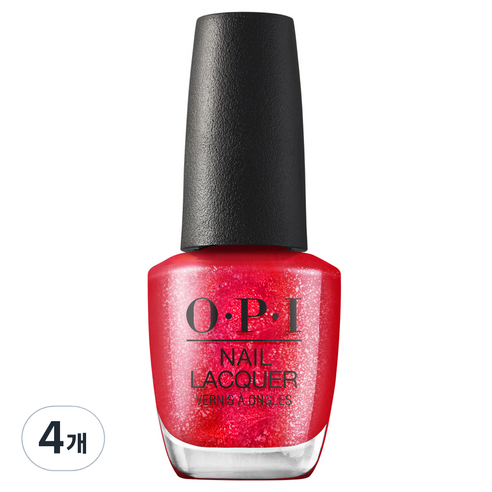 오피아이 네일락커 매니큐어 HRP05, Rhinestone Red y, 4개, 15ml