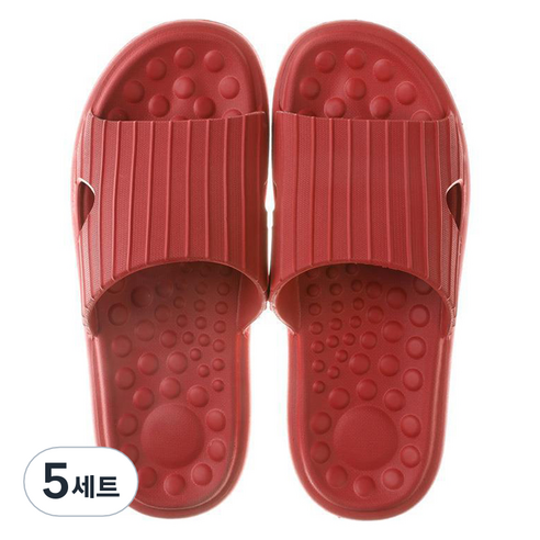 언헤브 부드러운 경량 지압 슬리퍼 230, 01 레드, 5세트