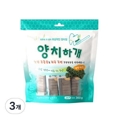 양치하개 반려견 덴탈껌 24p, 덴탈케어, 360g, 3개