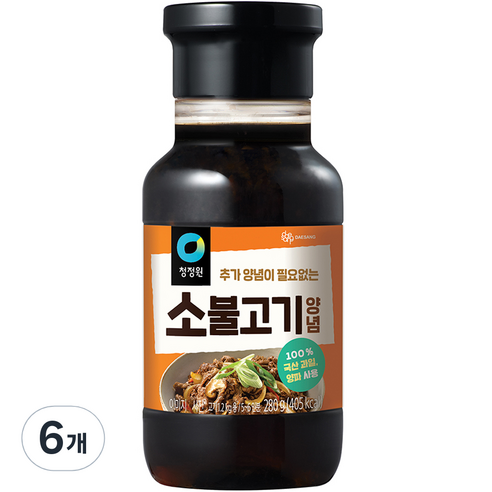 대상 청정원 소불고기 양념 소스, 280g, 6개