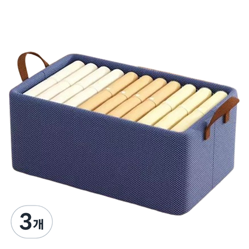 레디엘로 폴더블 옷 보관함, 블루, 3개