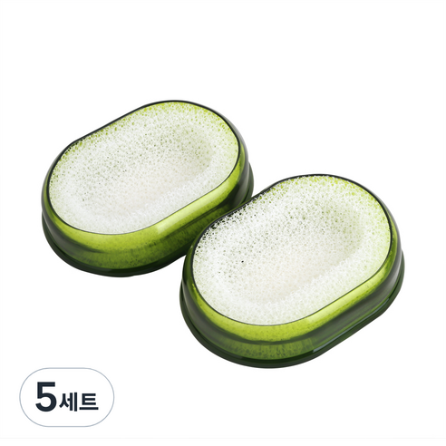 새드리 보송이 비누받침 2p + 스펀지 2p, 그린, 5세트