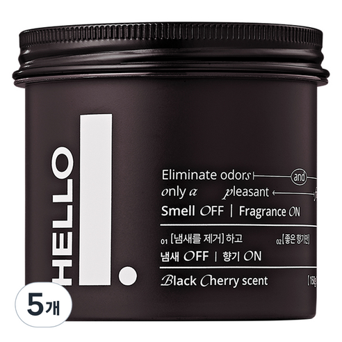 헬로프로젝트 에어 캔들 실내 탈취제 블랙체리 본품, 150g, 5개