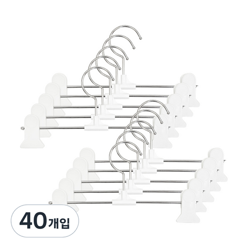 어반 베이직 논슬립 바지걸이, 화이트, 40개입