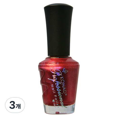 코나드 프로페셔널 레귤러 네일 폴리쉬 15ml, 울트라레드, 3개