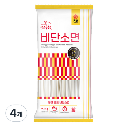 몽고 곰표 비단 소면, 900g, 4개