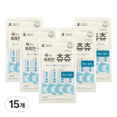 짜주는 촉촉한 츄츄 참치 고양이 간식 4p, 14g, 15개