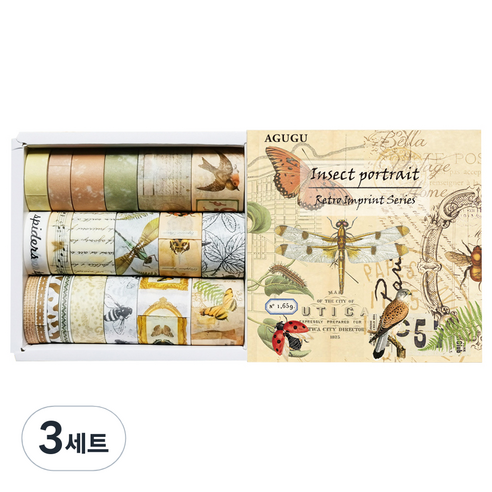 동아피엠에스 DIY 레트로 마스킹 데코테이프 20종 세트, 곤충, 3세트