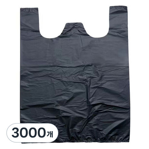 원이네 손잡이 비닐 봉투 블랙, 3000개, 6L