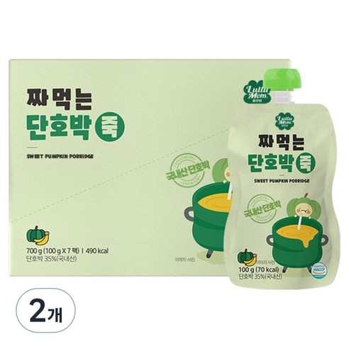 또또맘 짜먹는 단호박죽 100g x 7p, 단호박맛, 2개