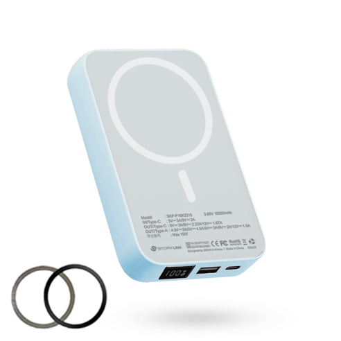 스토리링크 맥세이프 무선 보조배터리 10,000mAh + 맥세이프 링 2종 세트, SKP-P10K2215, 퓨어 블루 카카오프렌즈맥세이프보조배터리 스토리링크 맥세이프 무선 보조배터리 10,000mAh + 맥세이프 링 2종 세트, SKP-P10K2215, 퓨어 블루 카카오프렌즈맥세이프보조배터리