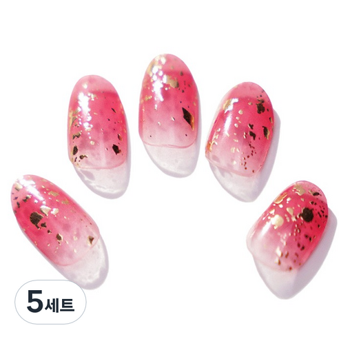 엔젤리 프리미엄 젤 네일 아트 스티커 세트, 5세트, 샴페인 파티