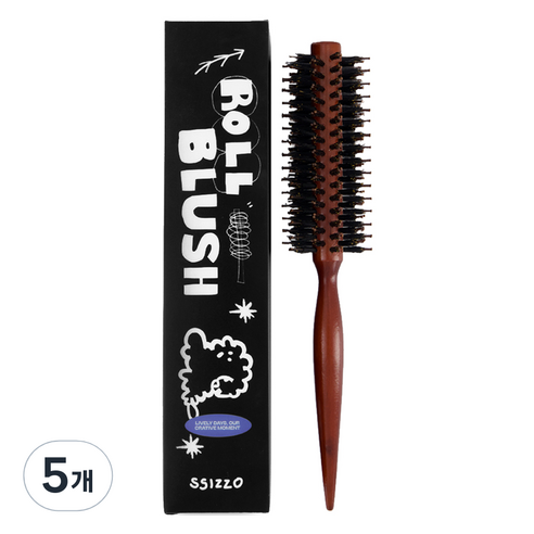 씨조 프리미엄 볼륨팍팍 드라이 돈모 롤브러쉬, 5개, 블랙