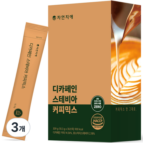 자연지애 디카페인 스테비아 커피믹스 309g, 30개입, 3개