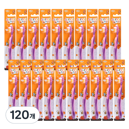 지앤마 써니비 키즈 칫솔 여아용 2단계, 혼합색상, 120개, 1개입