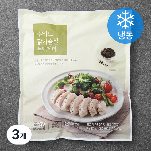수비드 닭가슴살 블랙페퍼 (냉동), 115g, 5개입, 3개