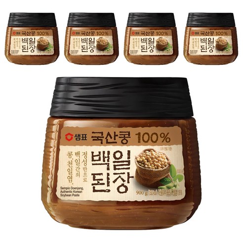 샘표 국산콩 백일된장, 900g, 5개