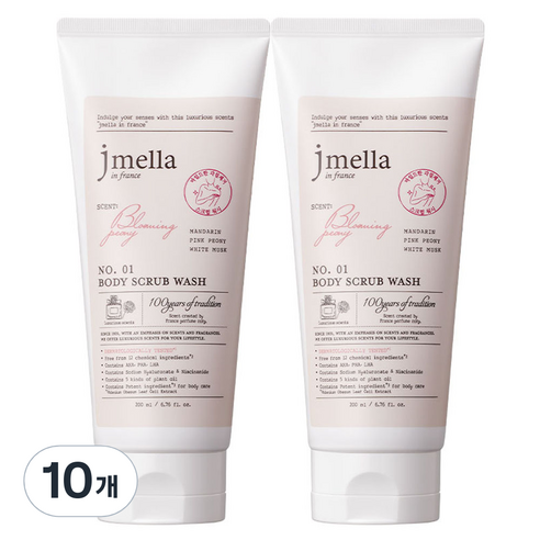 제이멜라 인 프랑스 블루밍 피오니 바디 스크럽 워시, 200ml, 10개