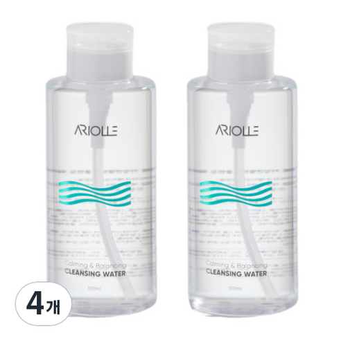 아리올레 카밍앤밸런싱 약산성 클렌징워터 펌프형, 500ml, 4개