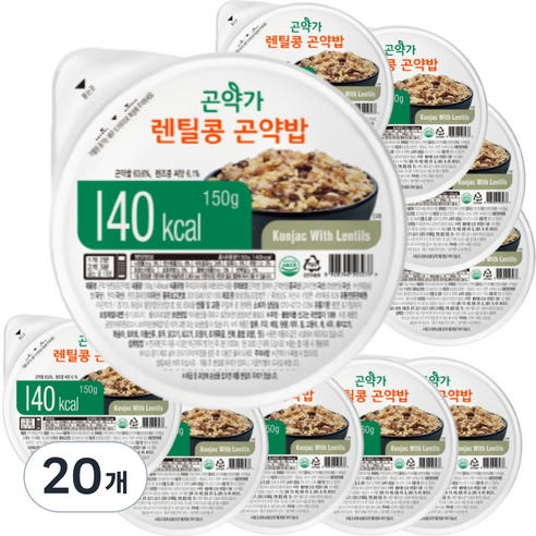 곤약가 렌틸콩 곤약밥, 150g, 20개