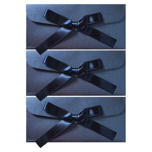 투영디자인 네이비 리본 펄 돈 봉투, 딥블루, 3개