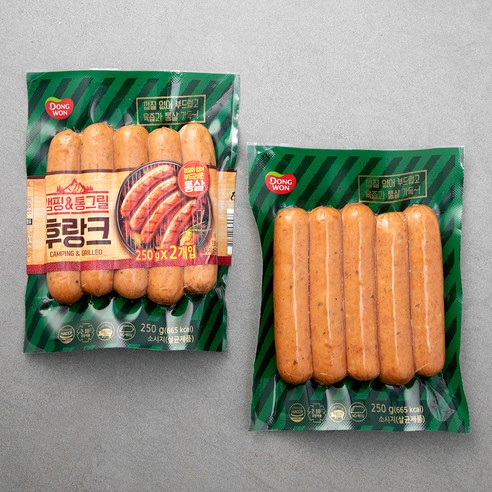 동원에프앤비 동원 캠핑&통그릴 후랑크, 250g, 2개입