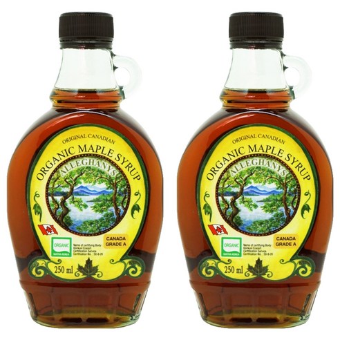 오리지널캐나디언 알레가니 유기농 메이플시럽, 250ml, 2개