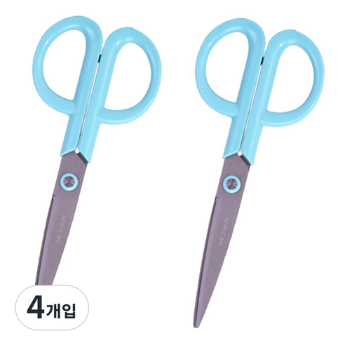 누사인 ABS 사무용 가위 NS053, 라군블루, 4개입