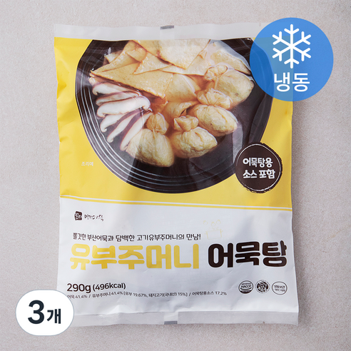 영자어묵 유부주머니 어묵탕 (냉동), 290g, 3개