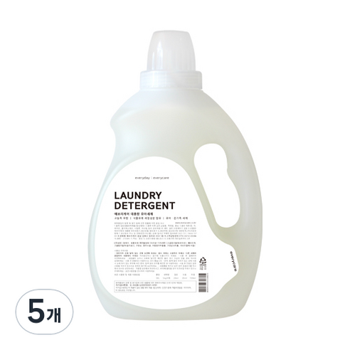에브리케어 대용량 유아세제, 2100ml, 5개
