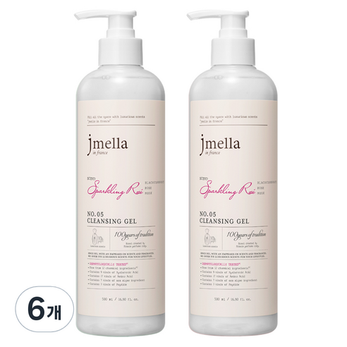 제이멜라 인 프랑스 스파클링 로제 클렌징 젤, 6개, 500ml
