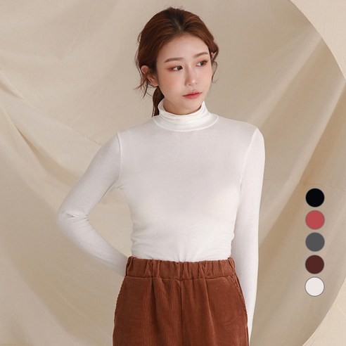 메종드디자인 여성용 베이직 목폴라 티