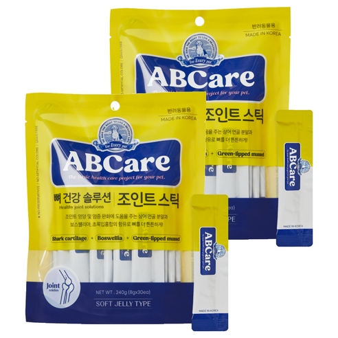 에이비씨케어 반려동물 순살스틱 간식, 조인트, 240g, 2개