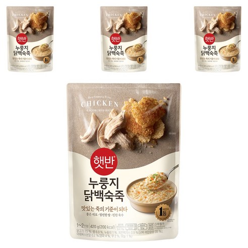 햇반 누룽지닭백숙죽, 4개, 420g