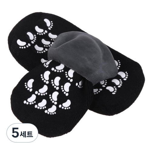 모모 몬스터 모이스처 라이징 겔 보습양말 블랙 양발 세트, 5세트, 1개