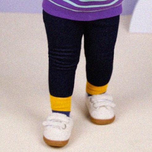 몰리멜리 유아용 데님 사선지 융기모 레깅스