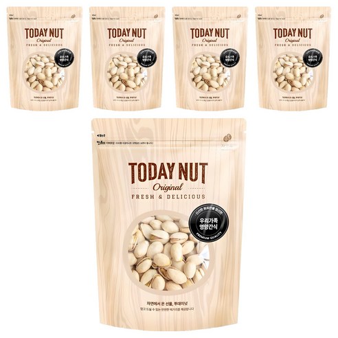 투데이넛 구운피스타치오, 250g, 5개