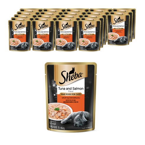 Shiba Cat Stock Pouch Tuna and Salmon, 70g, 24 Pieces
