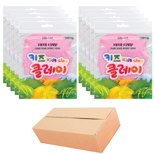 키뿜 키즈 클레이 10p, 분홍, 50g, 1세트
