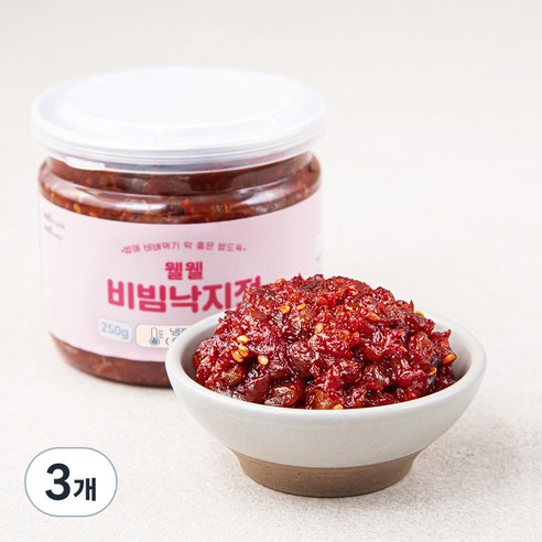 웰웰 비빔 낙지젓, 250g, 3개