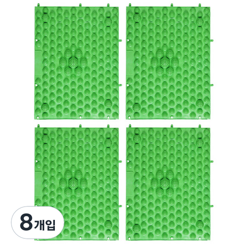리빙듀오 조립식 발지압 매트, 8개, 그린