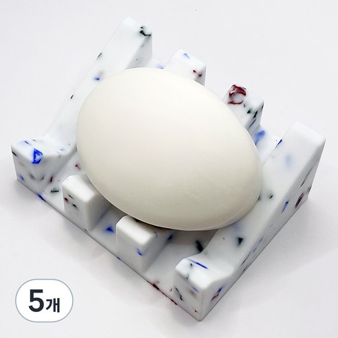 논슬립 실리콘 비누받침, 블루도트, 5개