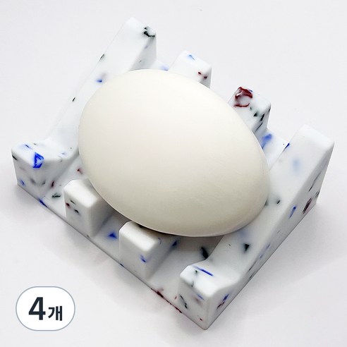 논슬립 실리콘 비누받침, 블루도트, 4개
