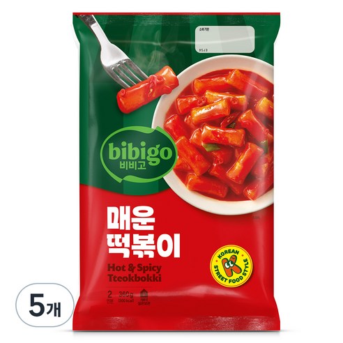 비비고 매운떡볶이, 360g, 5개