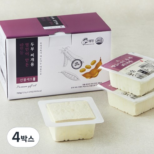한둘 명인이 만든 두부 찌개용 6개입, 720g, 4박스