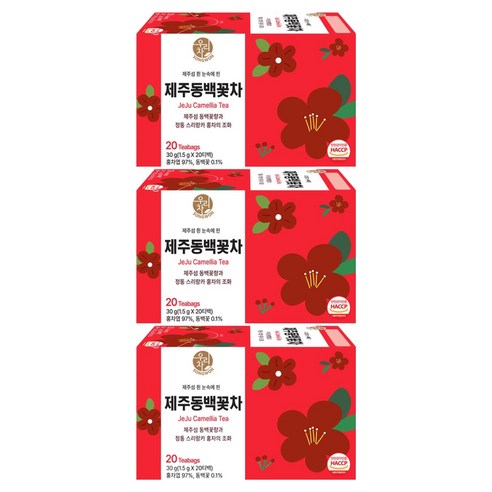 우리차 제주 동백꽃차, 3개, 20개입, 1.5g