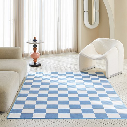 우리 집 분위기, 카페처럼! 🐾 스칸디 스타일 체커보드 러그 솔직 후기 아이방러그