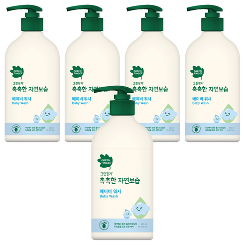 그린핑거 촉촉한 자연보습 베이비 바디워시, 500ml, 5개