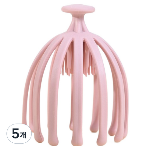 해피위더스 핸디 두피 지압 마사지기, 5개, 핑크
