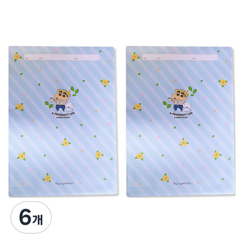 짱구는못말려 5분류 A4 버전 2 인덱스 홀더, 꽃짱구, 6개